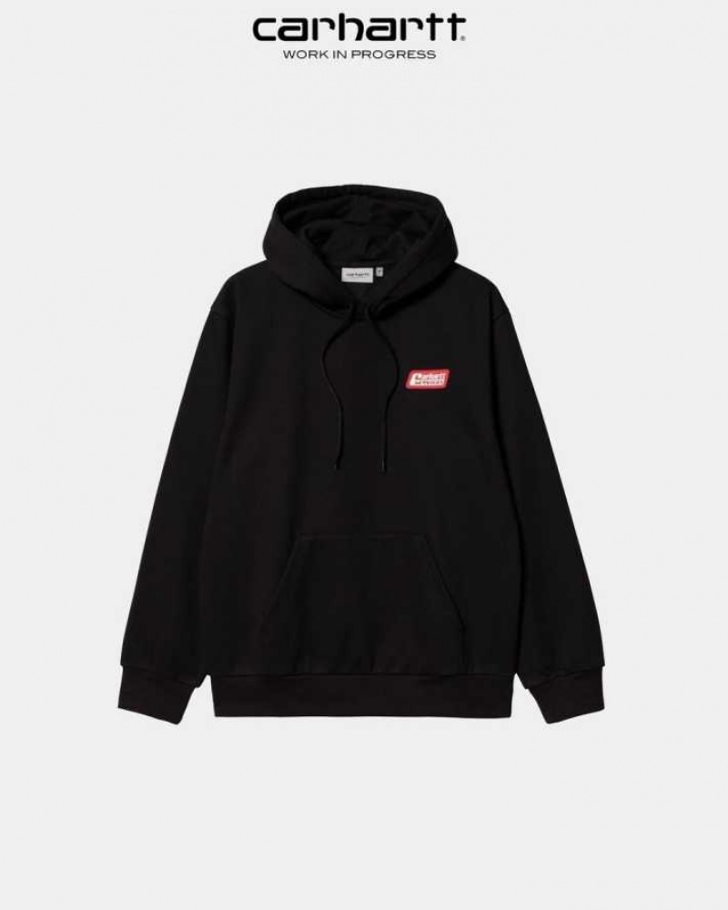 Carhartt Wip Hooded Freight Services Sweatshirt Black | TH0000317