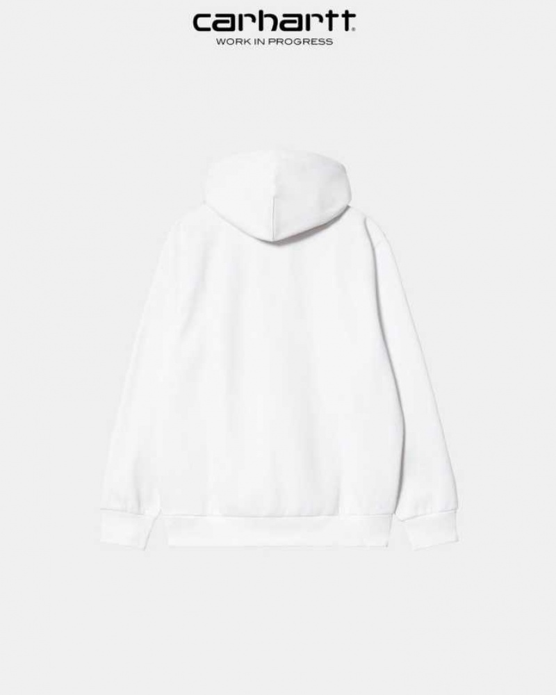 Carhartt Wip Hooded Happy Script Sweatshirt White | TH0000319