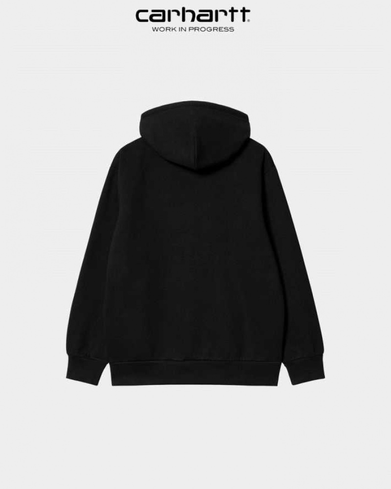 Carhartt Wip Hooded Happy Script Sweatshirt Black | TH0000320