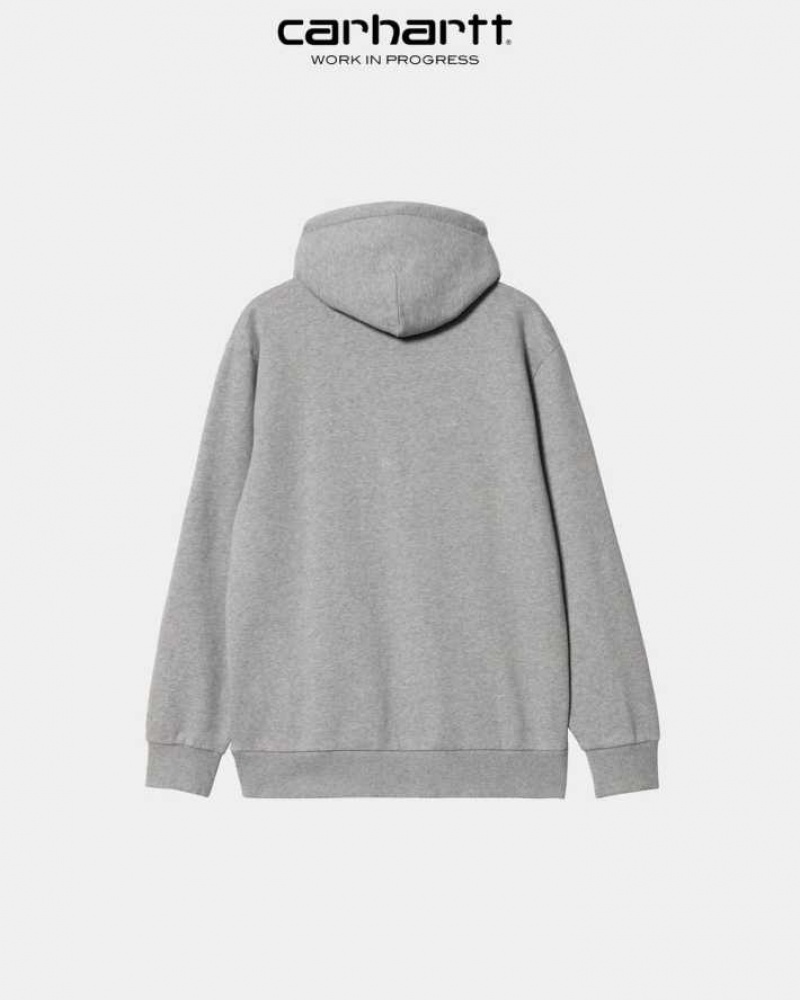 Carhartt Wip Hooded Scrawl Sweatshirt Grey Heather | TH0000326