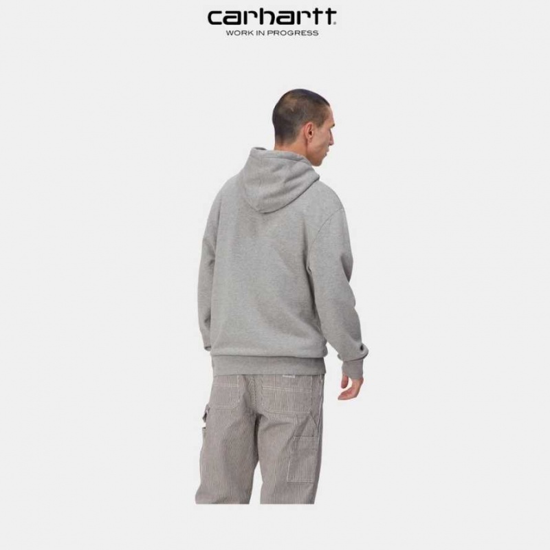 Carhartt Wip Hooded Scrawl Sweatshirt Grey Heather | TH0000326