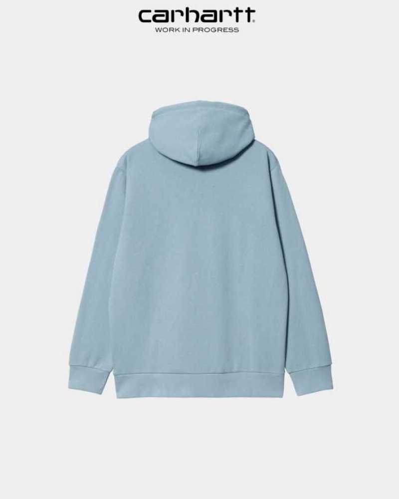 Carhartt Wip Hooded Scrawl Sweatshirt Misty Sky | TH0000328