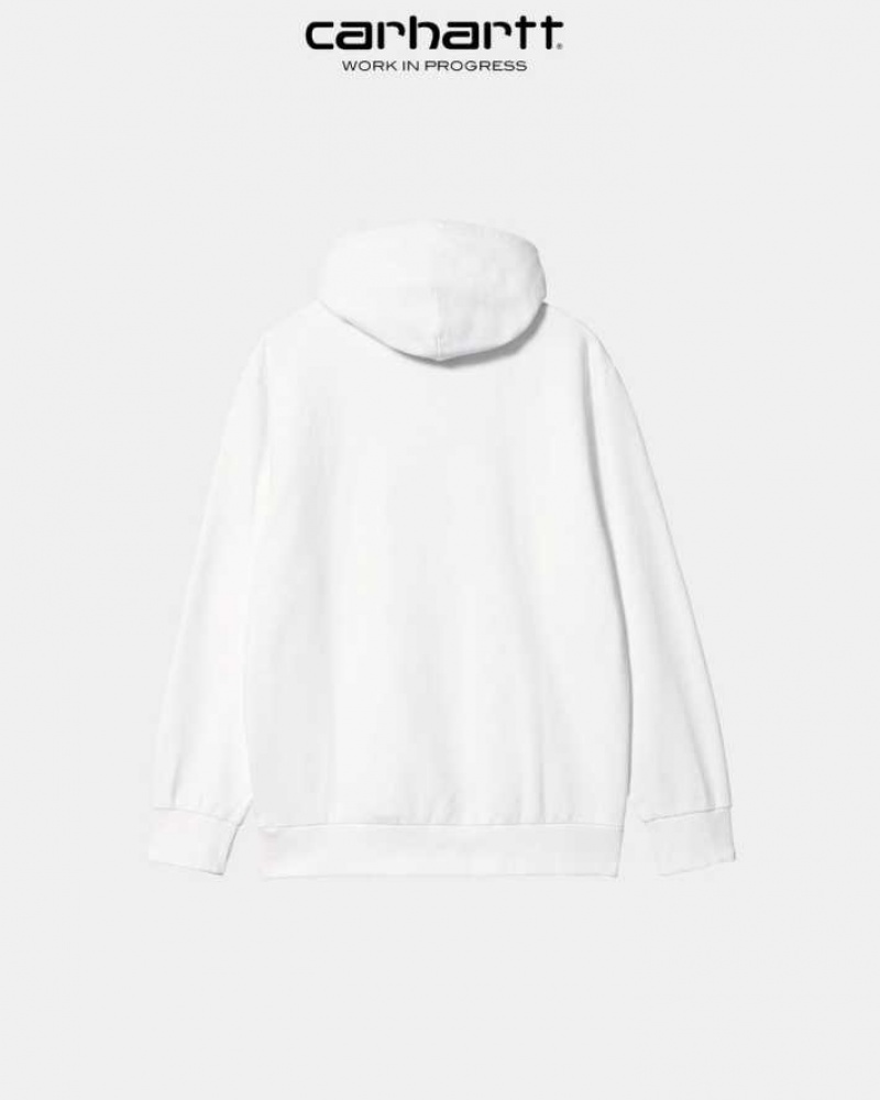 Carhartt Wip Hooded Scrawl Sweatshirt White | TH0000327