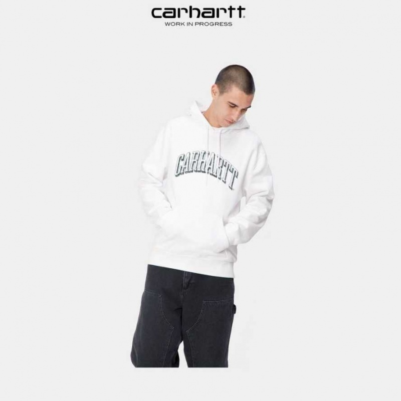 Carhartt Wip Hooded Scrawl Sweatshirt White | TH0000327