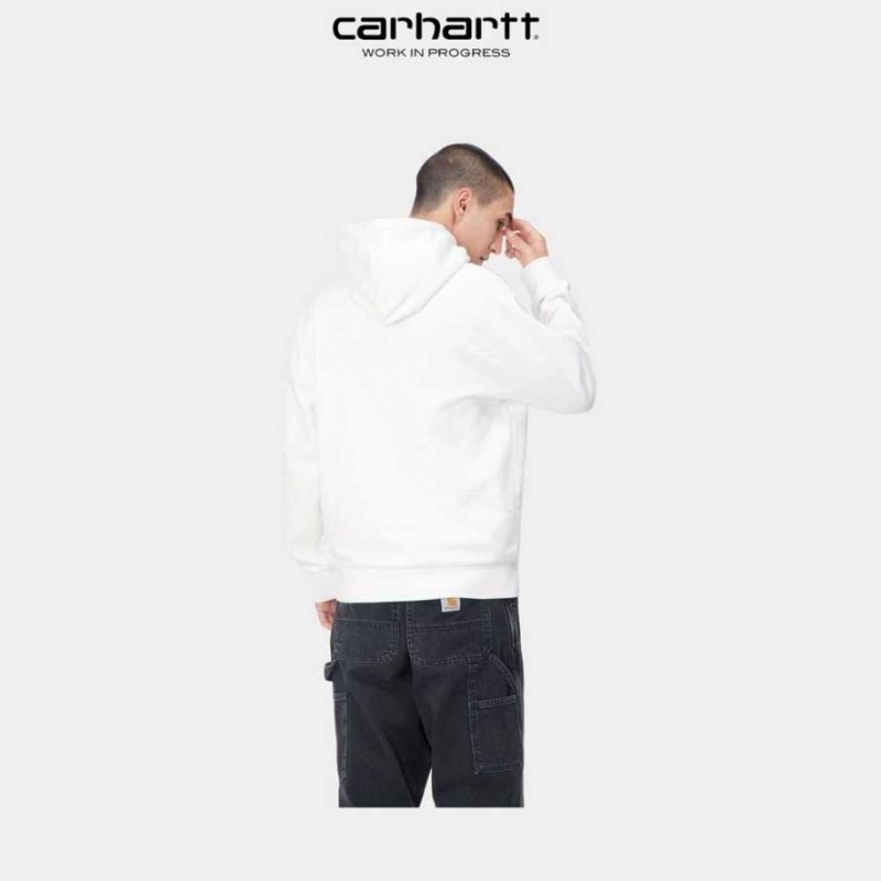 Carhartt Wip Hooded Scrawl Sweatshirt White | TH0000327