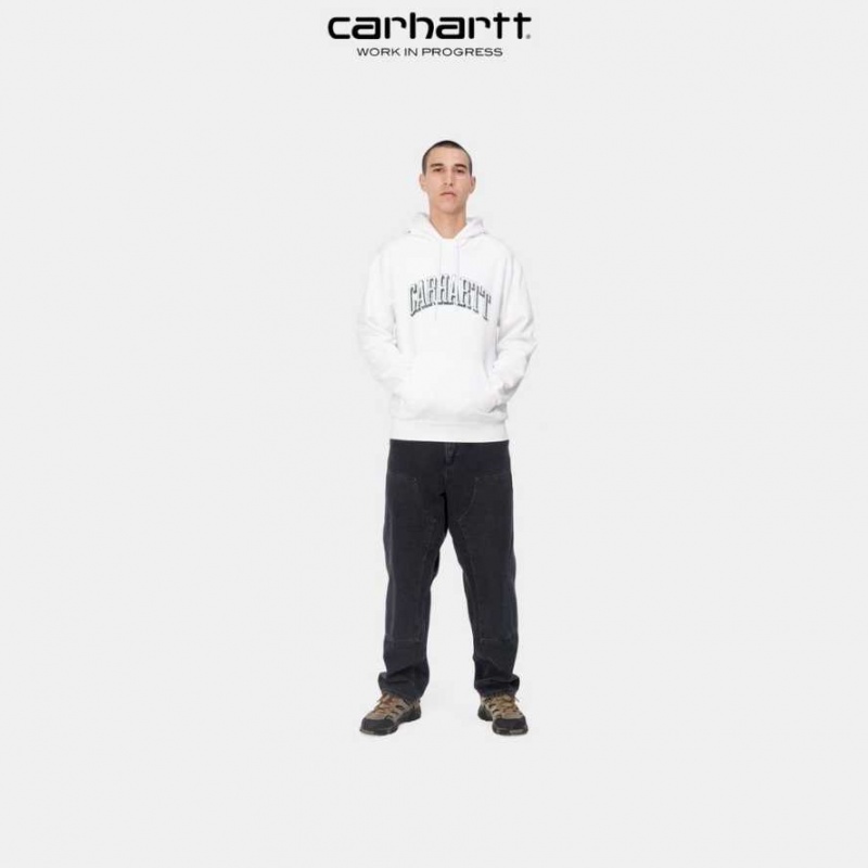 Carhartt Wip Hooded Scrawl Sweatshirt White | TH0000327