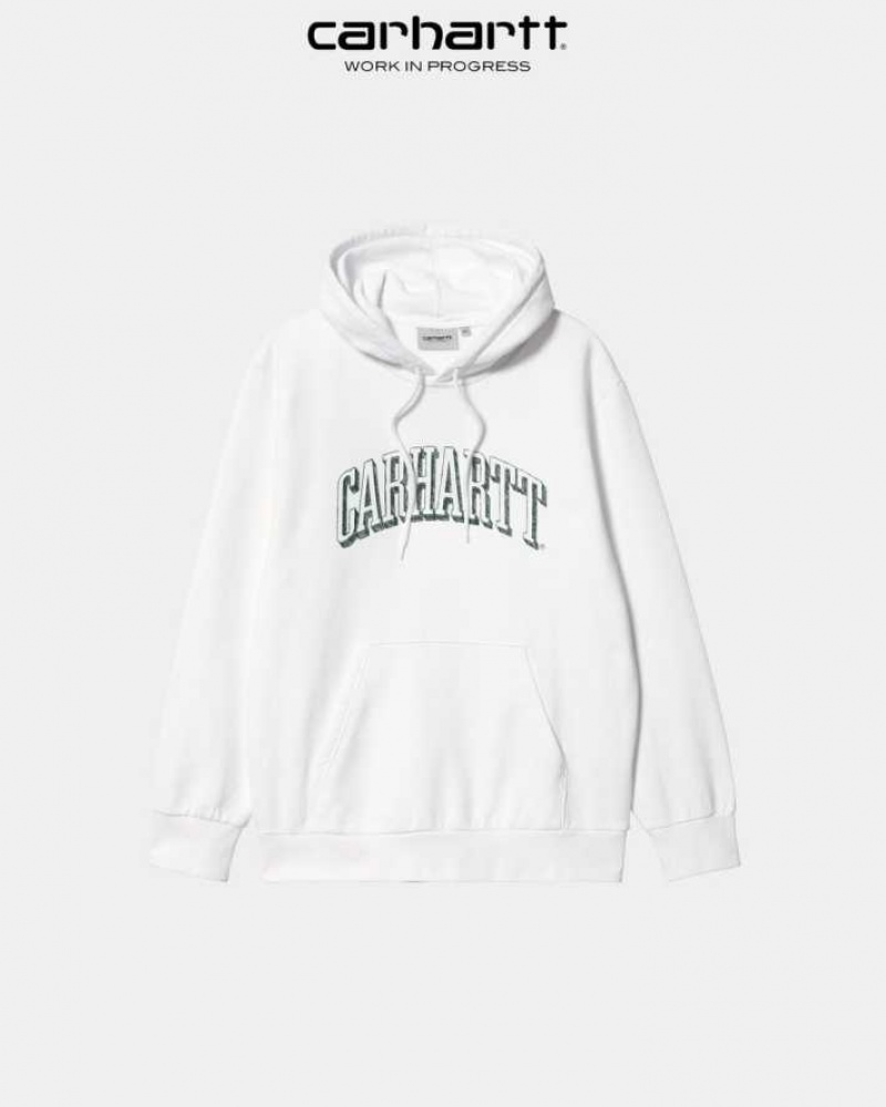 Carhartt Wip Hooded Scrawl Sweatshirt White | TH0000327