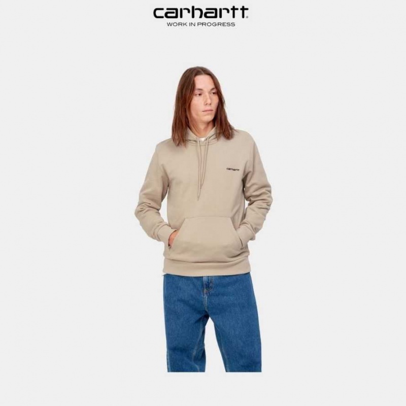 Carhartt Wip Hooded Script Embroidery Sweatshirt Wall | TH0000330