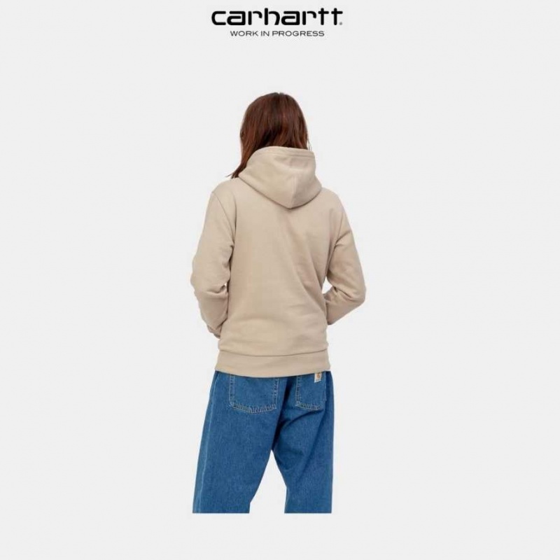 Carhartt Wip Hooded Script Embroidery Sweatshirt Wall | TH0000330