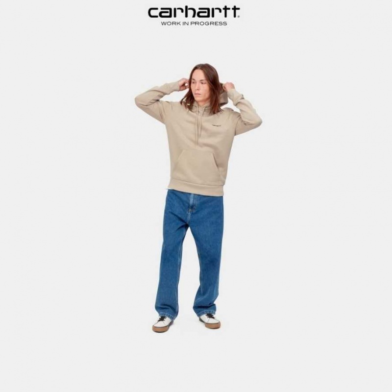 Carhartt Wip Hooded Script Embroidery Sweatshirt Wall | TH0000330