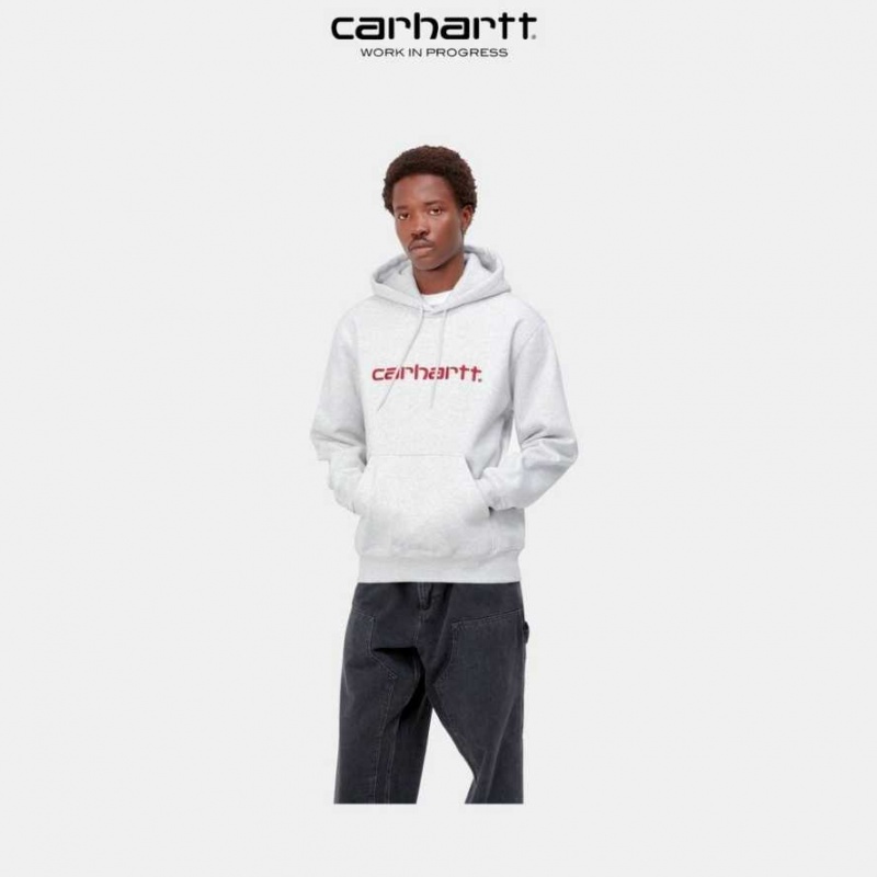 Carhartt Wip Hooded Sweatshirt Ash Heather / Rocket | TH0000287