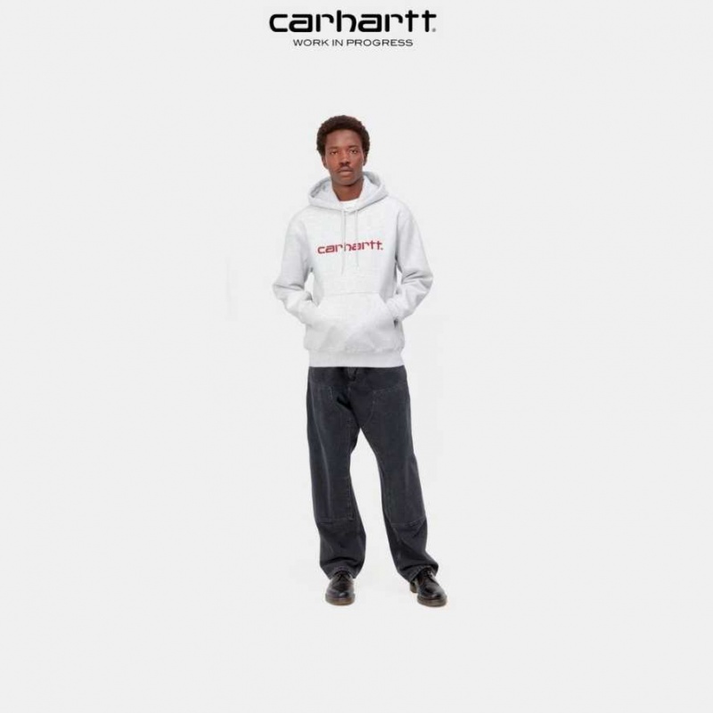 Carhartt Wip Hooded Sweatshirt Ash Heather / Rocket | TH0000287