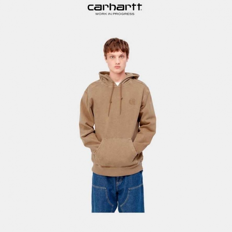 Carhartt Wip Hooded Verse Patch Sweatshirt Hamilton Brown | TH0000336