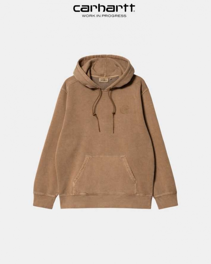 Carhartt Wip Hooded Verse Patch Sweatshirt Hamilton Brown | TH0000336