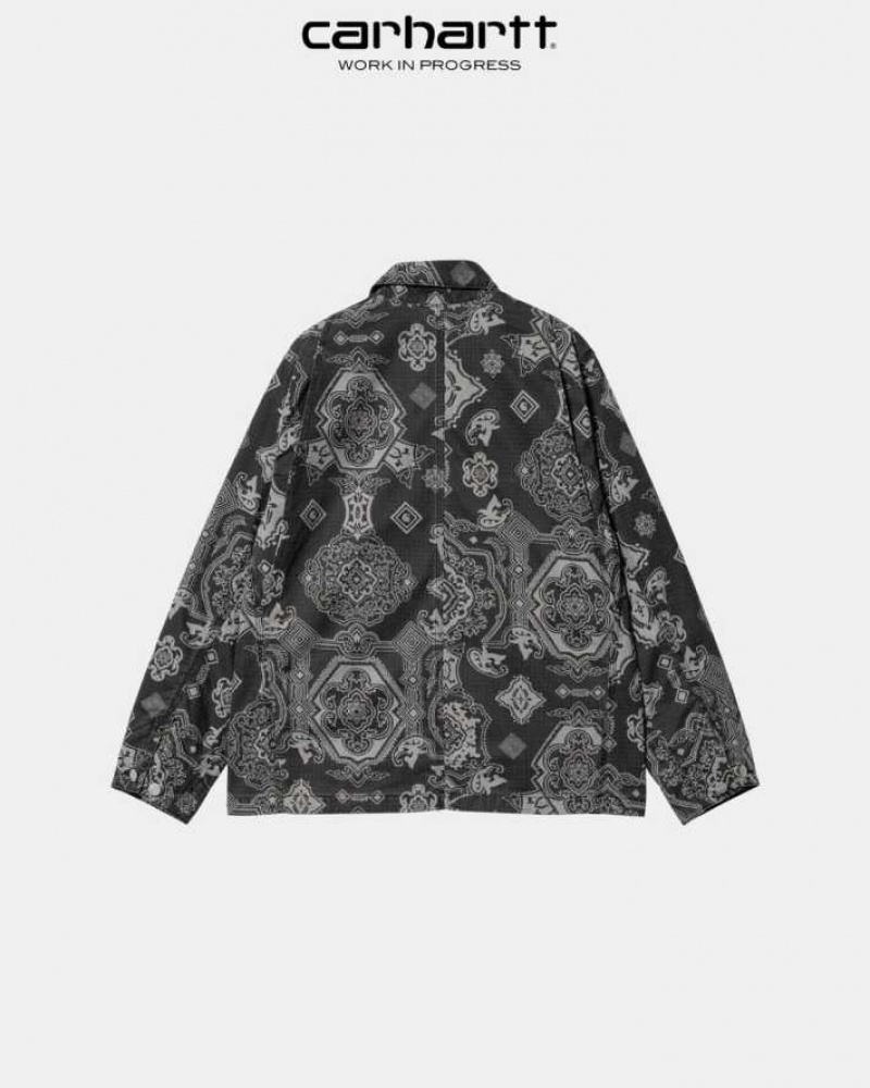 Carhartt Wip Irving Coat Black Verse Print | TH0000942