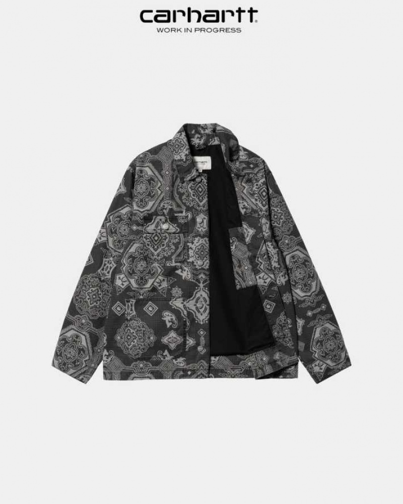 Carhartt Wip Irving Coat Black Verse Print | TH0000942