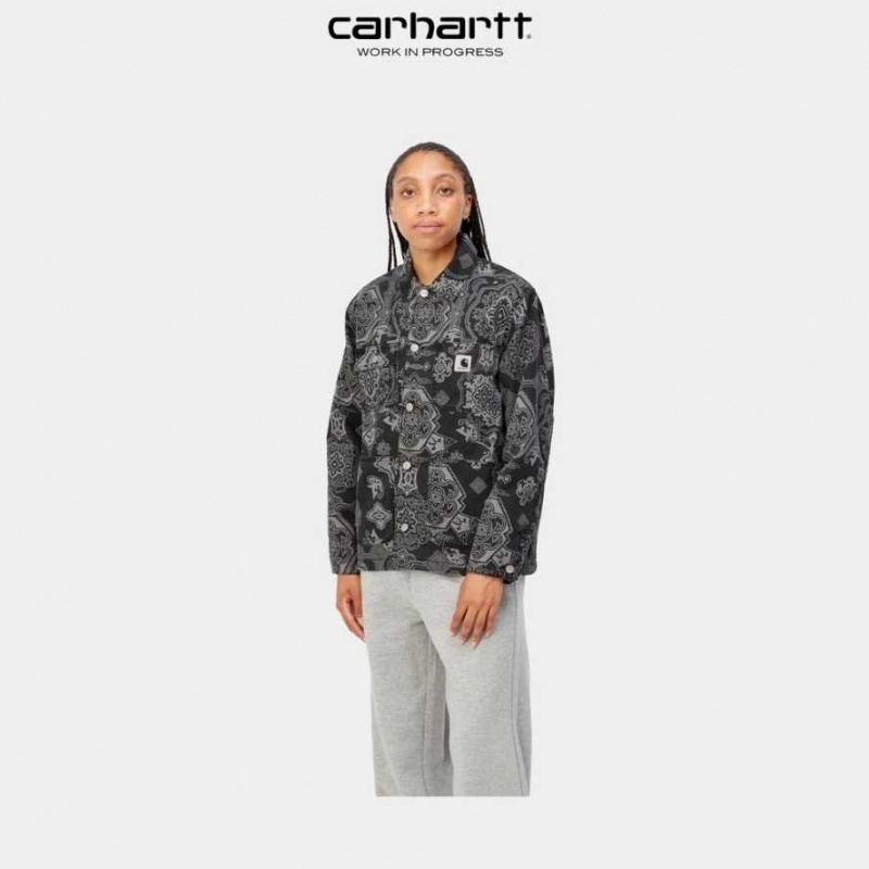 Carhartt Wip Irving Coat Black Verse Print | TH0000942