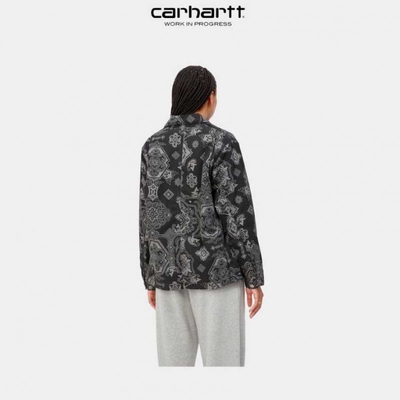 Carhartt Wip Irving Coat Black Verse Print | TH0000942