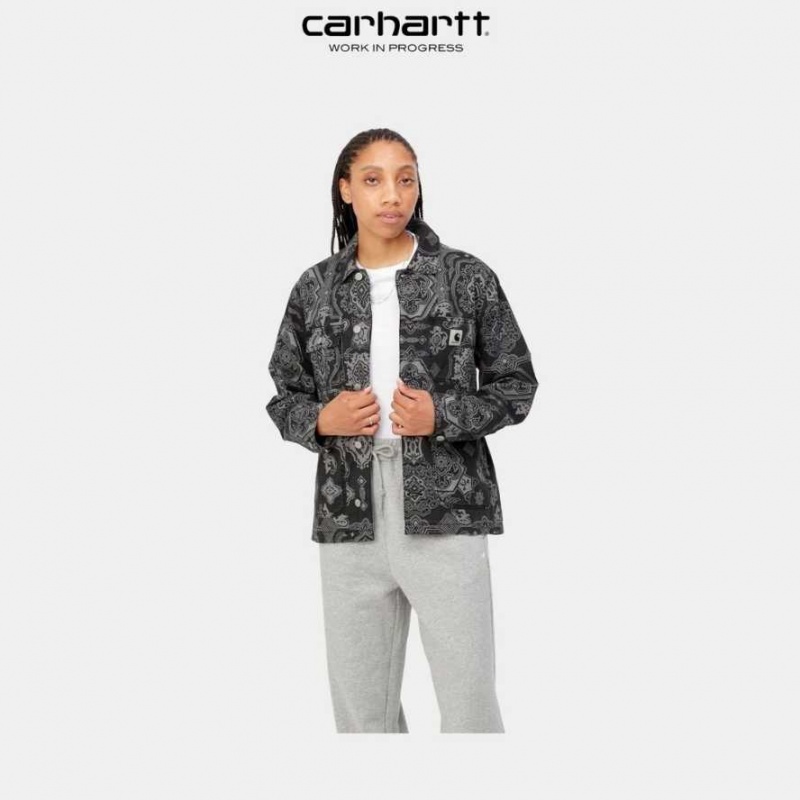 Carhartt Wip Irving Coat Black Verse Print | TH0000942