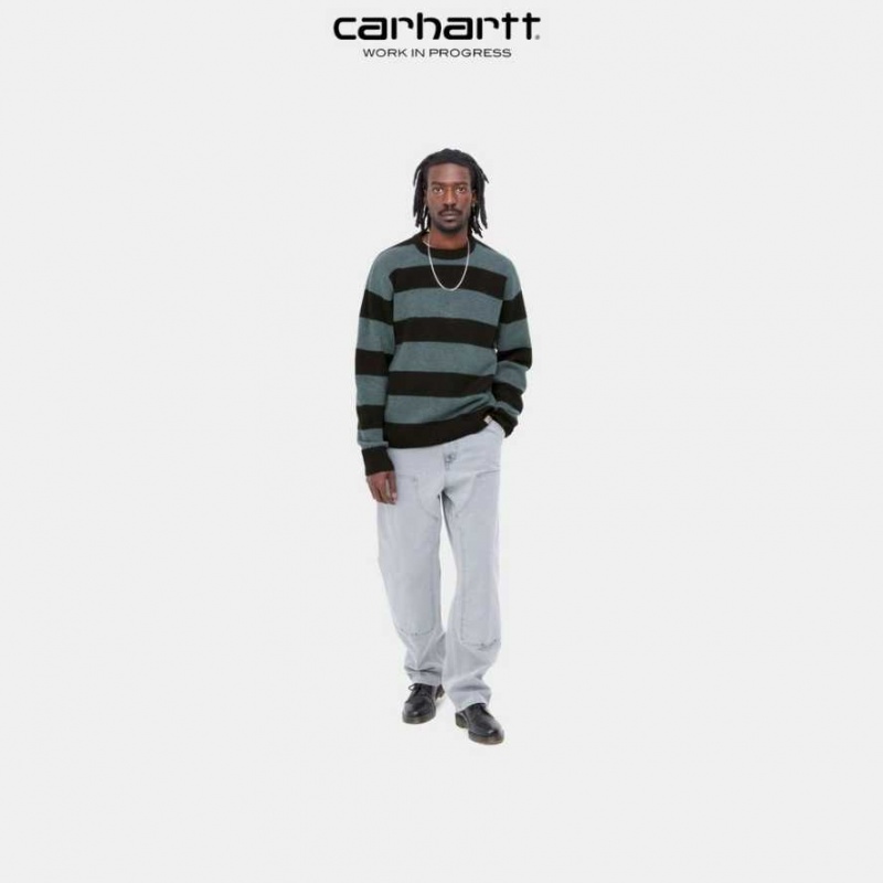 Carhartt Wip Jagger Stripe Sweater Storm Blue Heather | TH0000353