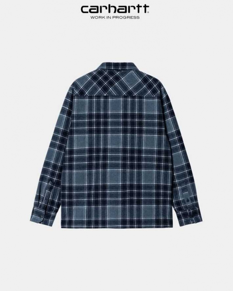 Carhartt Wip Jared Check Shirt Storm Blue | TH0001800