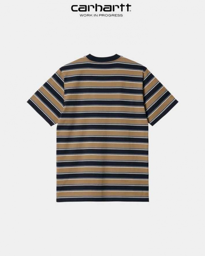 Carhartt Wip Leone Stripe T-Shirt Buffalo | TH0002223