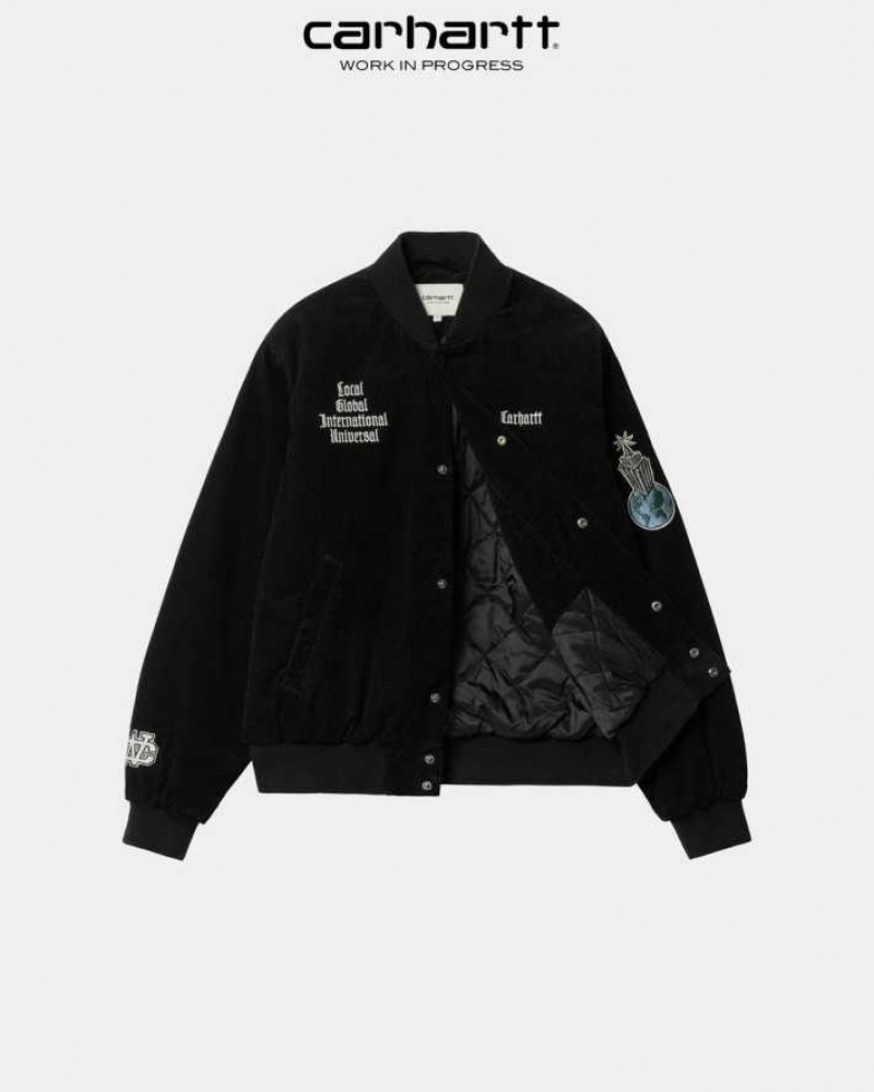 Carhartt Wip Letterman Jacket Black | TH0000064