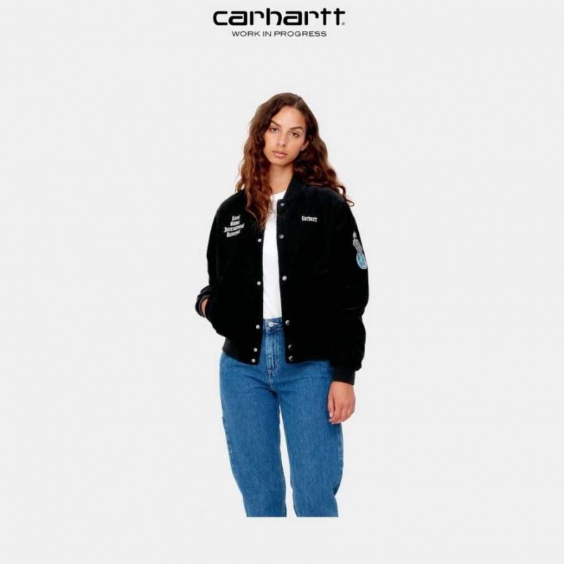 Carhartt Wip Letterman Jacket Black | TH0000064