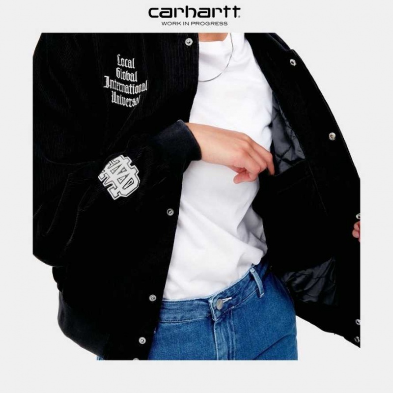 Carhartt Wip Letterman Jacket Black | TH0000064