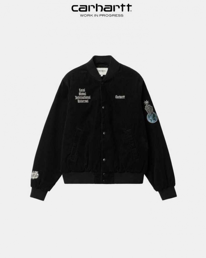 Carhartt Wip Letterman Jacket Black | TH0000064