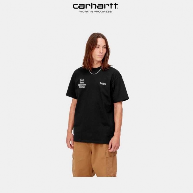 Carhartt Wip Letterman T-Shirt Black | TH0002225