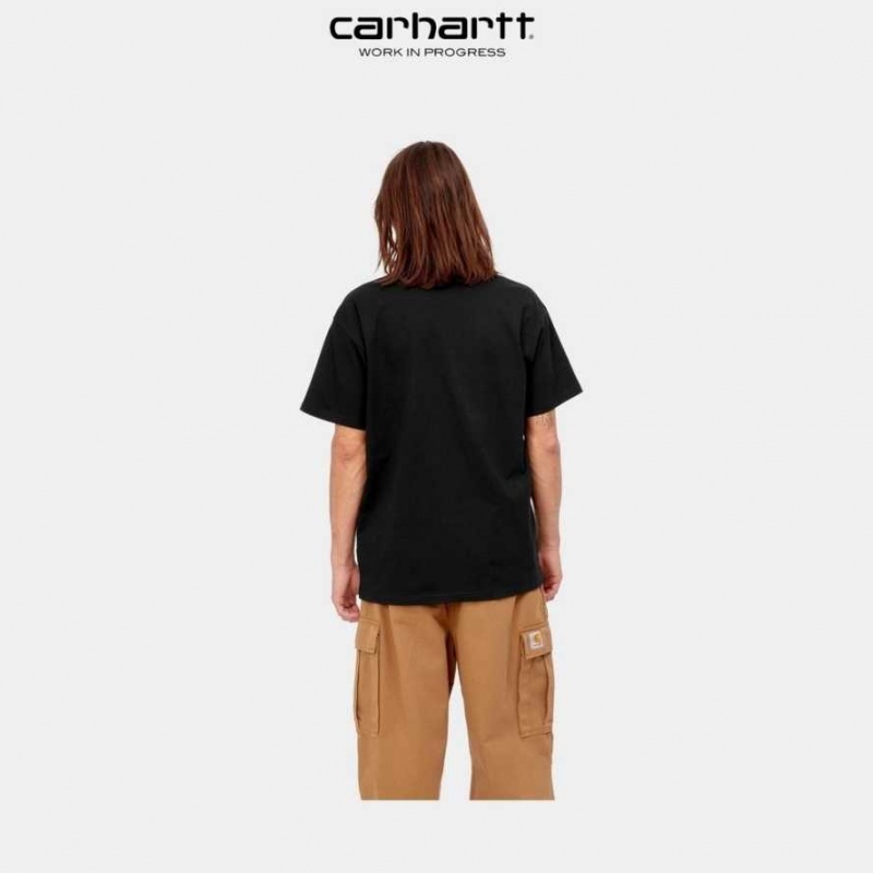 Carhartt Wip Letterman T-Shirt Black | TH0002225