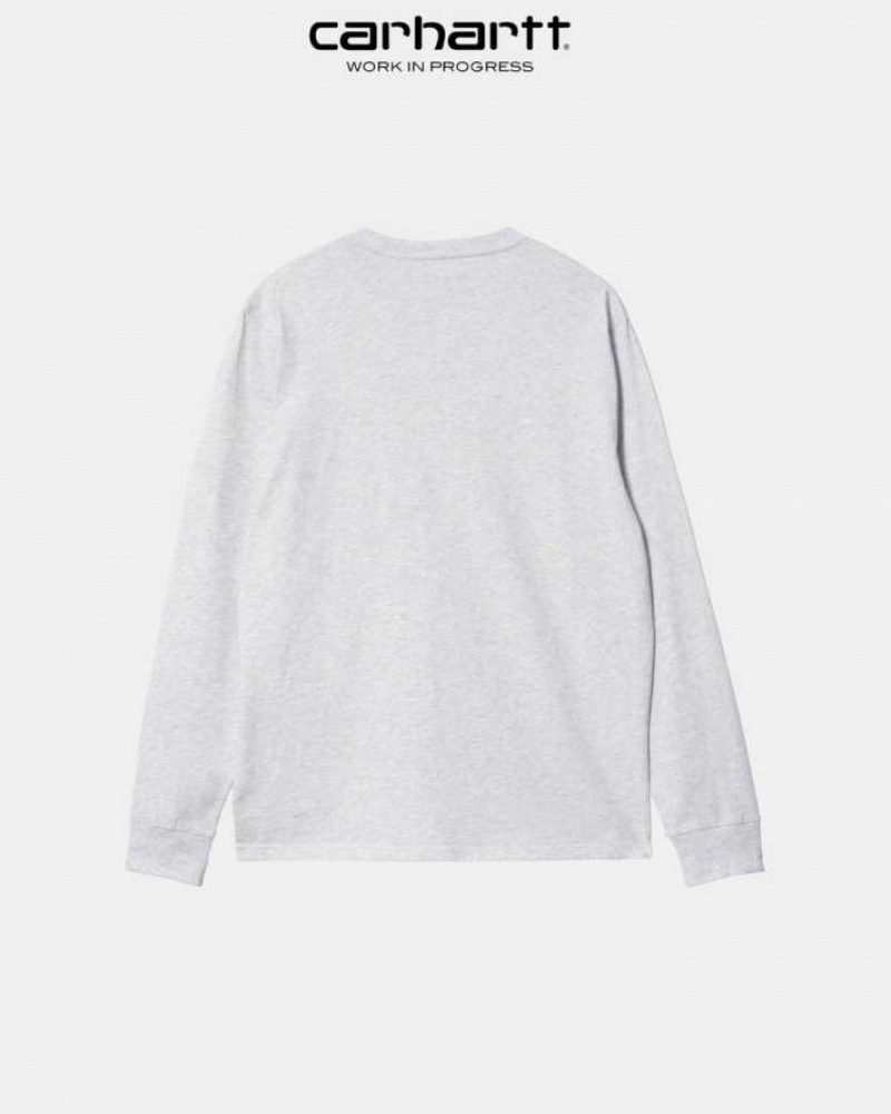 Carhartt Wip Long Sleeve Pocket T-Shirt Ash Heather | TH0002244