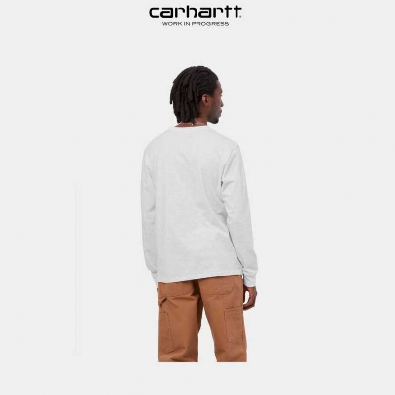 Carhartt Wip Long Sleeve Pocket T-Shirt Ash Heather | TH0002244