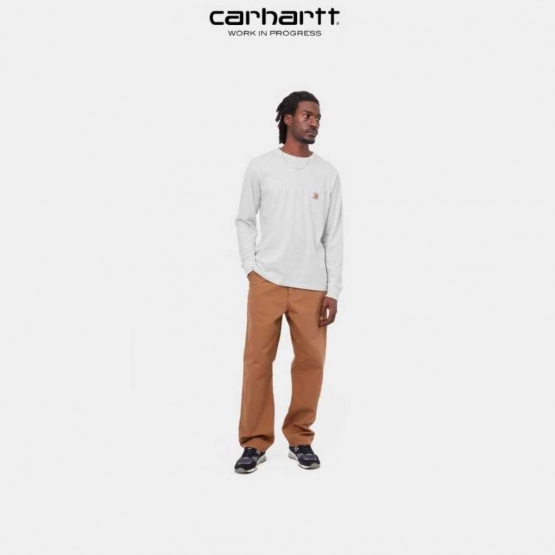 Carhartt Wip Long Sleeve Pocket T-Shirt Ash Heather | TH0002244