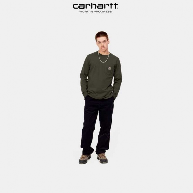 Carhartt Wip Long Sleeve Pocket T-Shirt Cypress | TH0002235