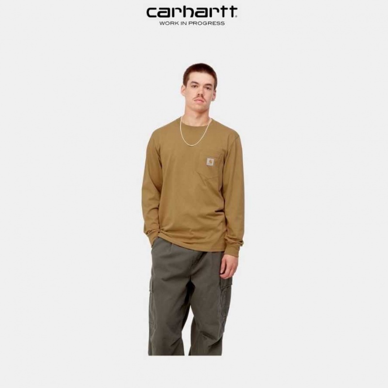 Carhartt Wip Long Sleeve Pocket T-Shirt Jasper | TH0002239