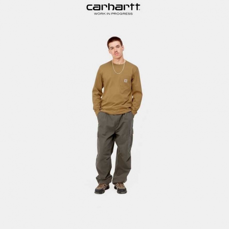 Carhartt Wip Long Sleeve Pocket T-Shirt Jasper | TH0002239