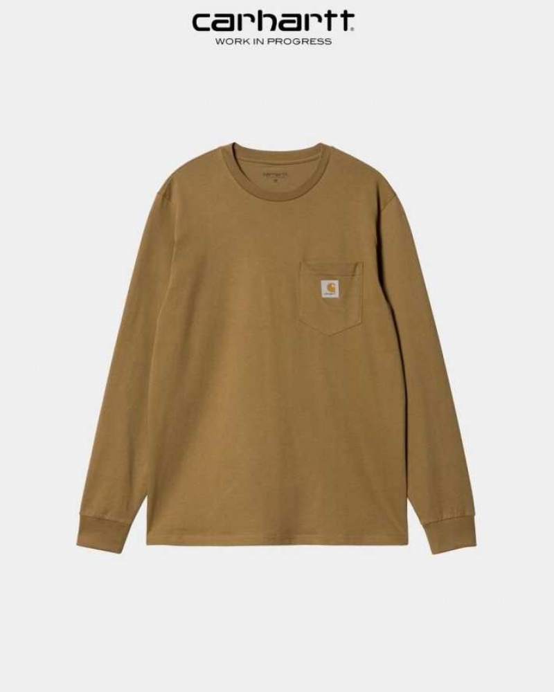 Carhartt Wip Long Sleeve Pocket T-Shirt Jasper | TH0002239