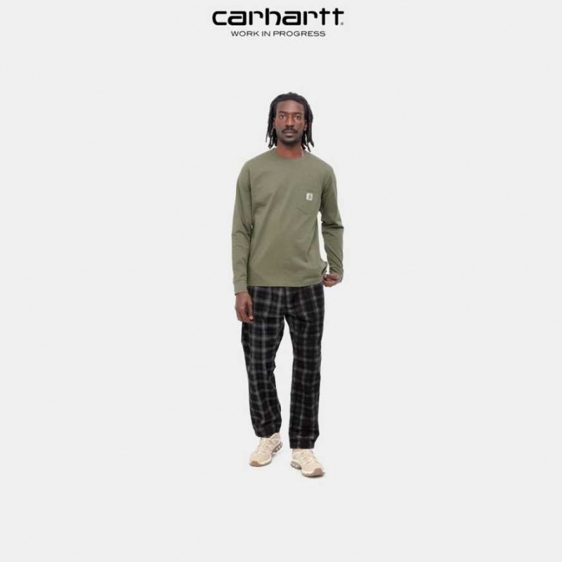 Carhartt Wip Long Sleeve Pocket T-Shirt Seaweed | TH0002240