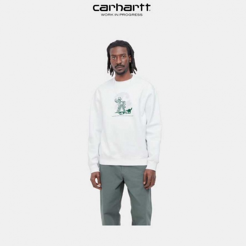 Carhartt Wip Lucky Painter Sweatshirt White | TH0000355