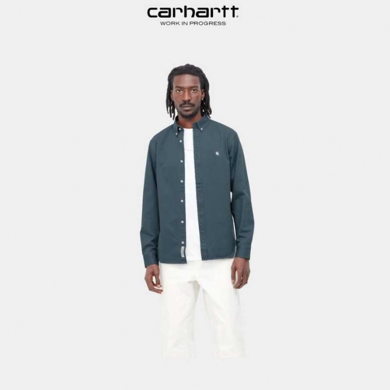 Carhartt Wip Madison Shirt Storm Blue | TH0001810