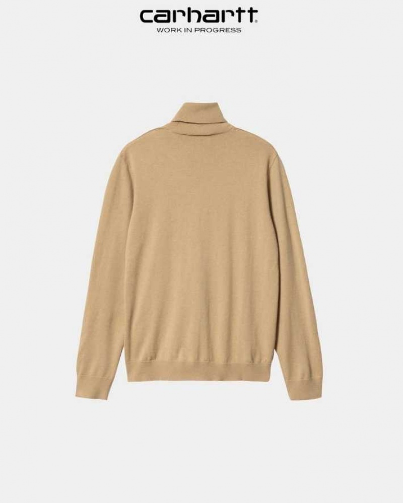 Carhartt Wip Madison Turtleneck Sweater Dusty Hamilton Brown | TH0000357