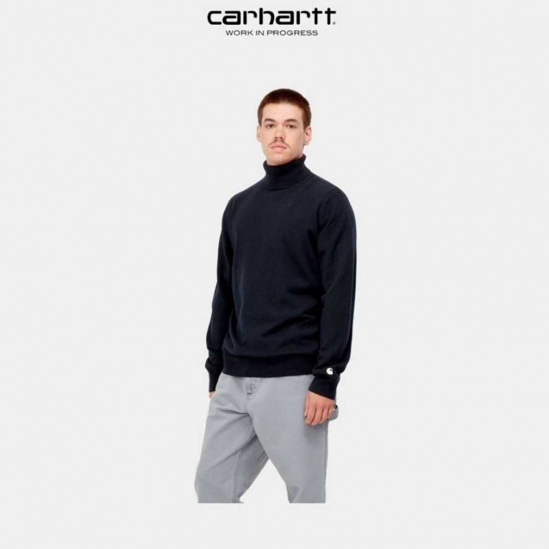 Carhartt Wip Madison Turtleneck Sweater Dark Navy | TH0000358