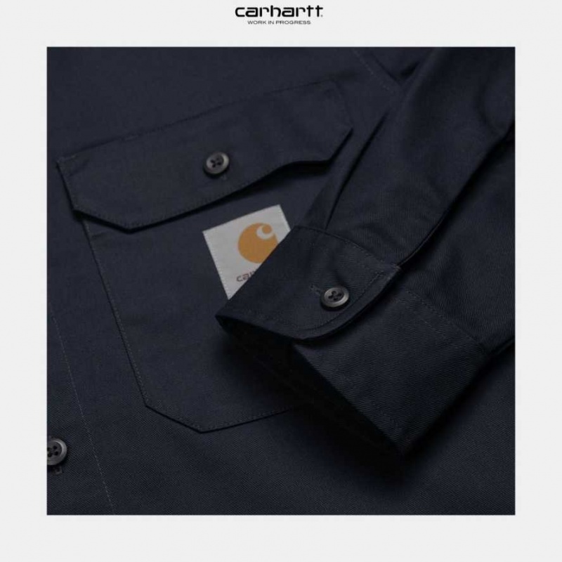 Carhartt Wip Master Shirt Dark Navy | TH0001816