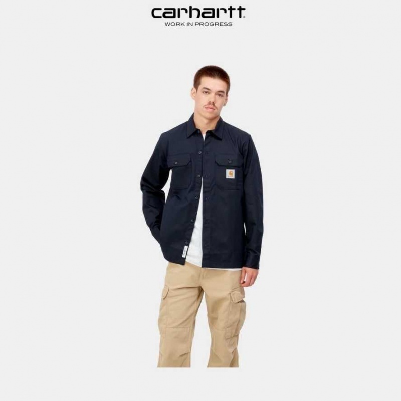 Carhartt Wip Master Shirt Dark Navy | TH0001816