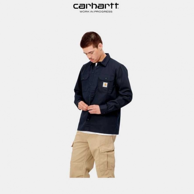 Carhartt Wip Master Shirt Dark Navy | TH0001816