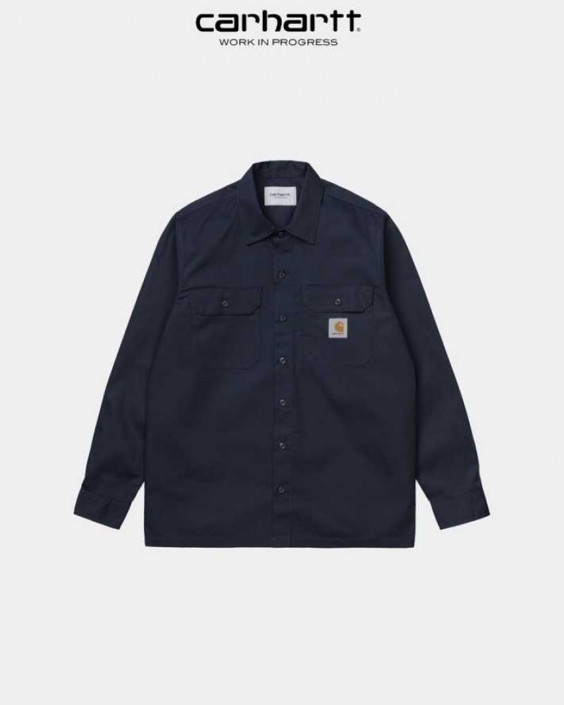 Carhartt Wip Master Shirt Dark Navy | TH0001816