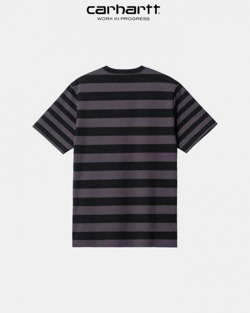 Carhartt Wip Merrick Stripe Pocket T-Shirt Soot / Artichoke | TH0002266