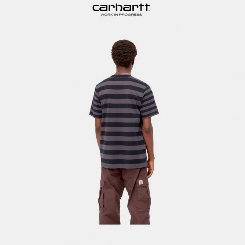 Carhartt Wip Merrick Stripe Pocket T-Shirt Soot / Artichoke | TH0002266